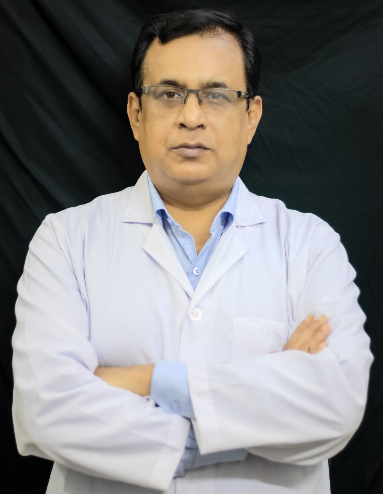Neurosurgeon in Bangladesh — Prof. Dr. Moklasur Rahman Mukul Professional portrait of Prof. Dr. Moklasur Rahman Mukul in a clinical setting.